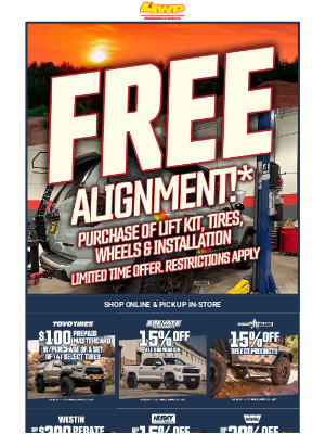 4WD Hardware - 🔧 FREE Alignment with Lift Kit Purchase + Toyo Tires $100 Rebate