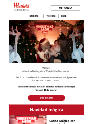 WESTFIELD LA MAQUINISTA (Spain) - William, la Navidad ha llegado a Westfield La Maquinista 🎄