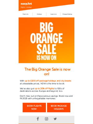 easyJet (United Kingdom) - 📢 The Big Orange Sale is now on!