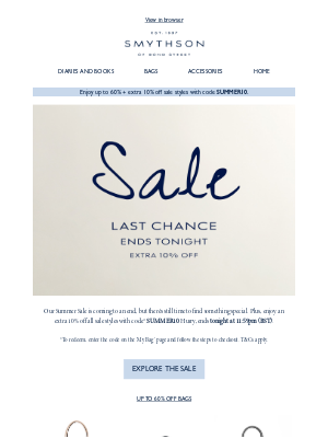 Smythson - Last chance to shop the sale