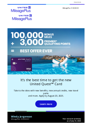 United Airlines - July statement: Our best offer ever is here