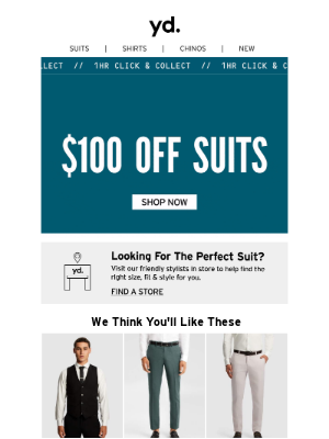 Yd(Australia) - Thomas, Score $100 Off Your New Suit!