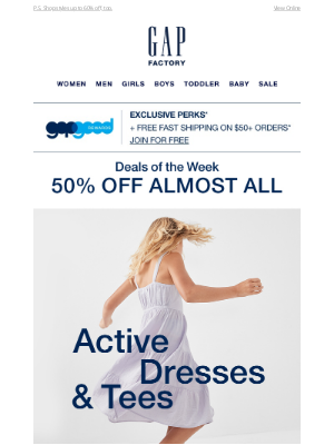 Gap Factory - Two jackets you need now   (BTW, almost all dresses, active, and tees are 50% off)