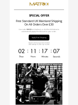 Matrix Nutrition (United Kingdom) - matthew, Free Shipping On Orders Over £30