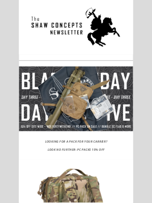 Shaw Concepts - Shaw Concepts Newsletter - PACKS 15% OFF