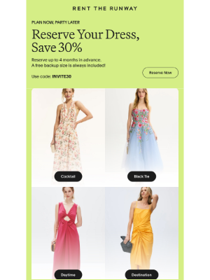 Rent the Runway - 30% OFF: Book your dress now