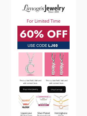 Limoges Jewelry - Limited Time - 60% off Site Wide!