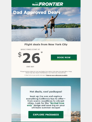 Frontier Airlines - Dad deserves a trip! Grab these low fares before they're gone 🔥