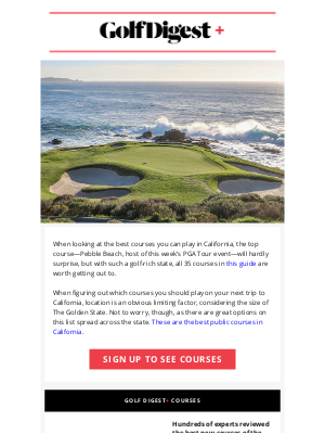 Golf Digest - California’s best public golf courses