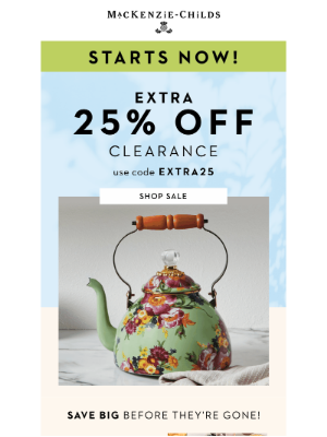 MacKenzie Childs LLC - STARTS NOW: Extra 25% off clearance!