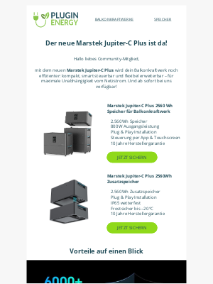 Pluginenergy (Germany) - Neu eingetroffen: Marstek Jupiter-C Plus – mehr Power für deinen Solarstrom ⚡