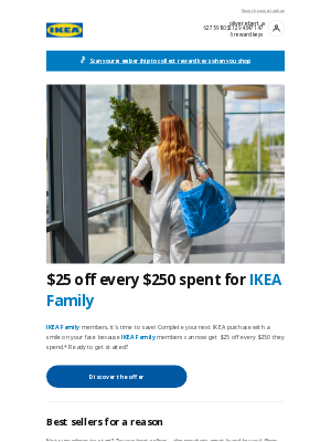 IKEA (AU) - $25 off every $250 spent for IKEA Family