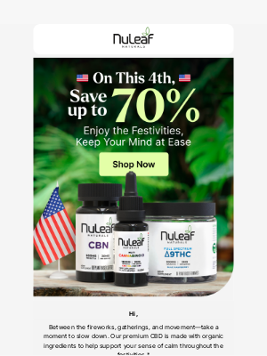 NuLeaf Naturals - On This 4th, Save Up to 70%