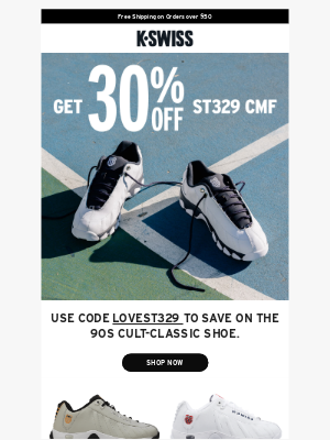 K-Swiss - Iconic shoe, iconic sale—get 30% off ST329 CMF