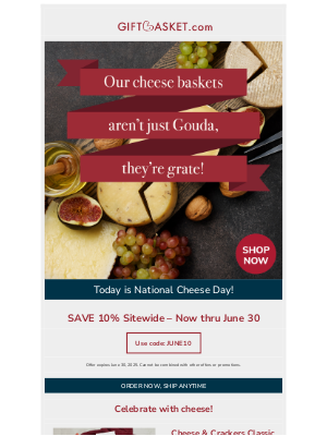 Gift Basket - Don't Be Bleu – National Cheese Day is Here