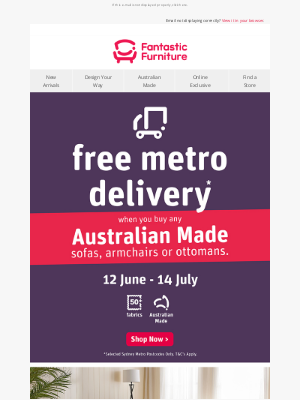 Fantastic Furniture (Australia) - Delivery is on us 🚚💨