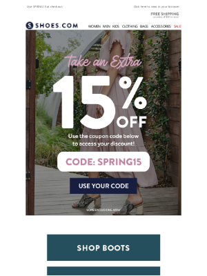 ShoeBuy - Put a Little Spring in Your Step With an Extra 15% Off!