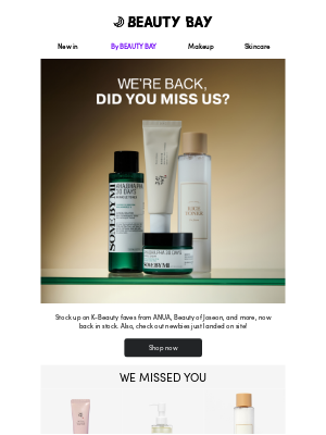 Beauty Bay (United Kingdom) - K-beauty you missed, now back! 😏