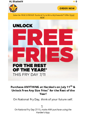 Hardee's - FREE FRIES for the Rest of 2025!? 🍟