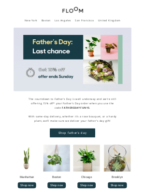 FLOOM - Last minute Father's Day discount inside 🪴