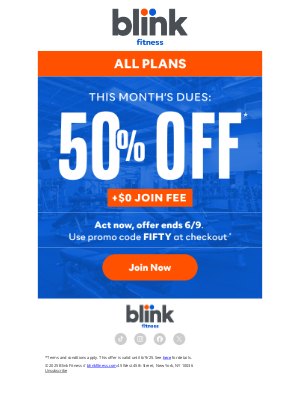 Blink Fitness - Save 50% this month