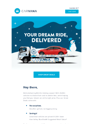 Carvana - Special Delivery 🚙 Your Carvana Holiday Wishlist Inspiration