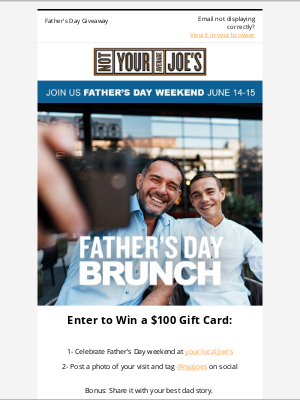 Not Your Average Joe’s - Enter to Win a $100 Gift Card