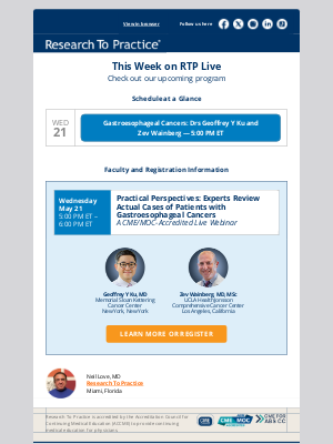 Research To Practice - This Week on RTP Live: Check out our upcoming program