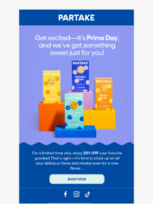 Prime Day Alert! 20% OFF Your Favorite Snacks 🎉