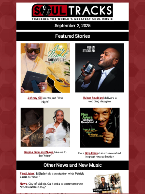 SoulTracks, LLC - New music from Johnny Gill, Regina Belle, Ruben Studdard, Najee and more
