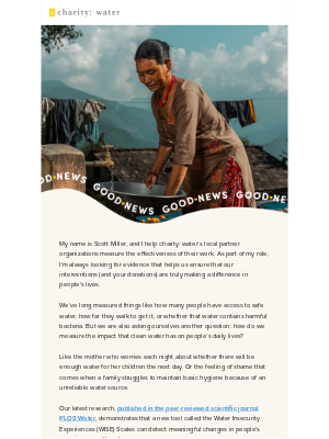 Charity Water - Good News: We’re shaping global water research
