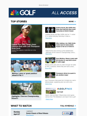 Golf Channel - Haeran Ryu, Mao Saigo share Chevron lead with Lexi Thompson three back