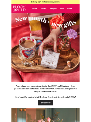 Bloom & Wild (United Kingdom) - Open in case of a celebration 🎊