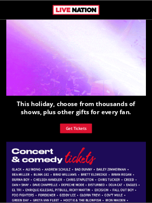Live Nation - Find the perfect gift for every fan