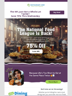 Restaurant - As Part of the National Food League…