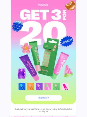 Hismile - 3 for 20 Lip Balms is Here!