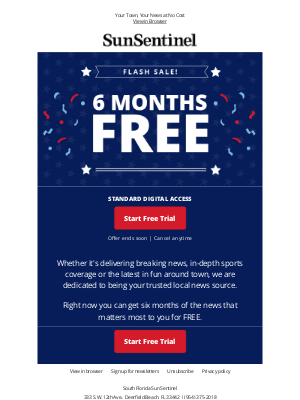 Sun-Sentinel - Stay in the Know with 6 Months on Us – News, Sports & More