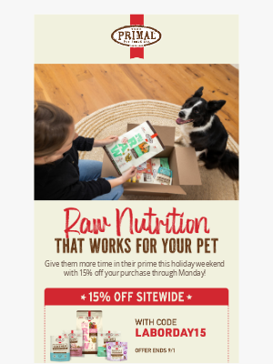 Primal Pet Foods - Get 15% Off Your Order!