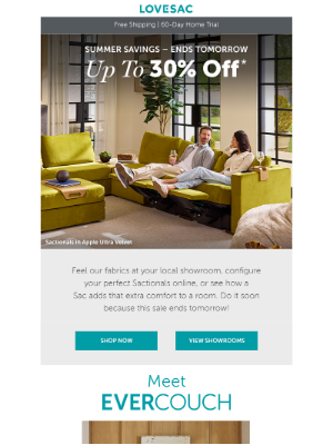 Lovesac - Up to 30% Off Is Winding Down.