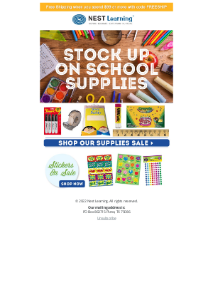 Nest Learning - Get BACK TO SCHOOL ready with our Supplies Sale