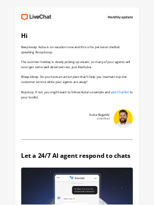 LiveChat - Do this when your agents are on vacation 🌴