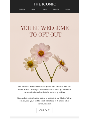 Our upcoming Mother's Day Emails