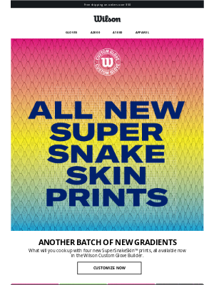 Wilson Sporting Goods Co. - The Drops Don't Stop: Another batch of new gradients now available on custom builder