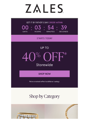 Zales - It’s Here 🌟 Up to 40% Off* Storewide