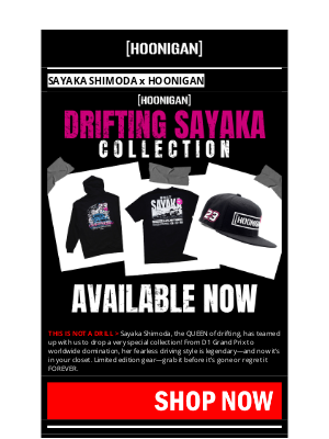 Hoonigan - Sayaka Shimoda just dropped gear that’s too hot to miss!