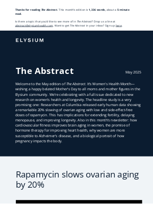 Elysium Health - This drug slows ovarian aging by 20%