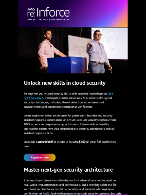 Amazon AWS - Build stronger cloud security skills at AWS re:Inforce