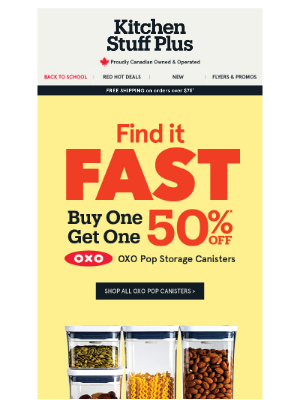 Kitchen Stuff Plus - BOGO 50% Off* OXO Canisters 😍