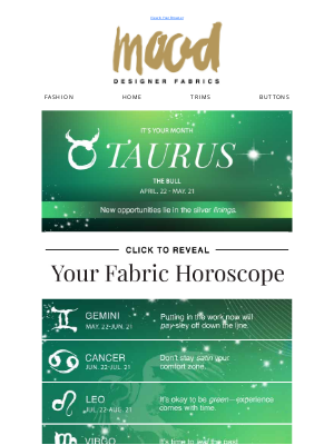 Mood Fabrics - May Fabric Vibes: Your Cosmic Style Forecast ✨