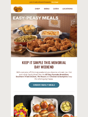 Cracker Barrel - Easy eats for Memorial Day weekend